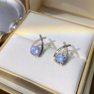 NEW 18K Gold Plated CZ Stud Earrings